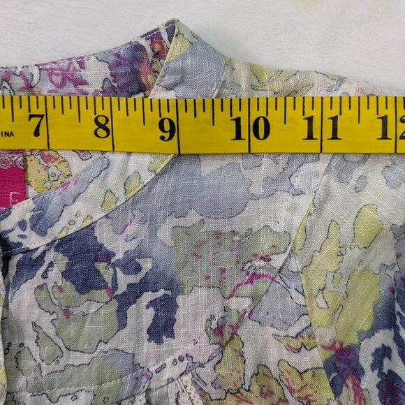 Free People Dress Womens 2 Top Floral Lined Button Up Boho Beach Party Peasant - Picture 5 of 14